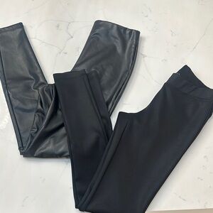 EXPRESS Black Faux Leather and Matte Leggings